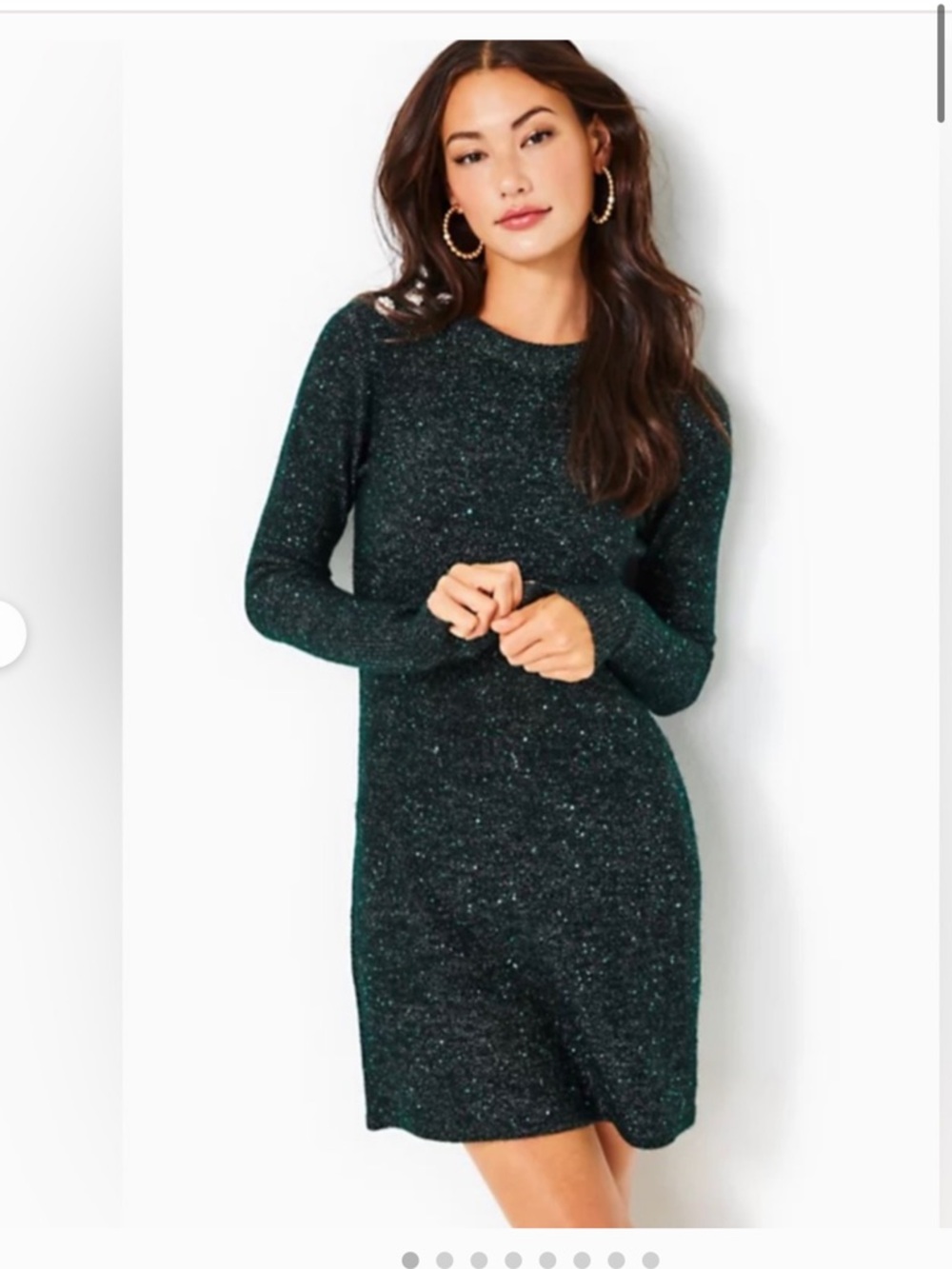Lilly Pulitzer Emerald Green Sparkle Long-Sleeve Knit Dress